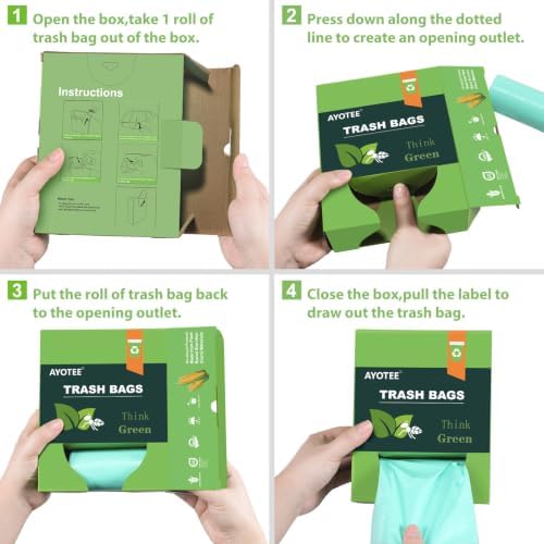 AYOTEE 8 Gallon Trash Bags, 80 Count,30 Liter Plant-based, Medium Size - Image 7