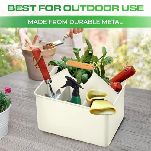 Plexon Metal Utensil Caddy With Handle Farmhouse Kitchen Utensil Holder - Image 6