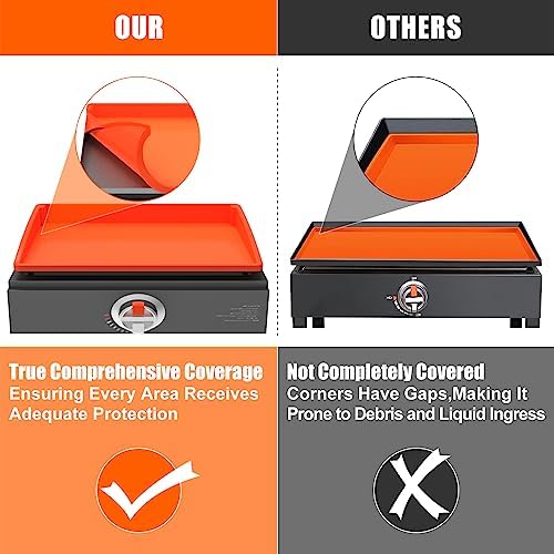 BESSIO Silicone Griddle Mat Cover for Blackstone Griddle 17 Inch Orange - Image 3