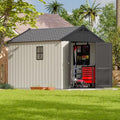 Patiowell 8x10 FT Resin Outdoor Storage Shed with Floor, Beige by Patiowell