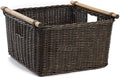 The Basket Lady Deep Pole Handle Wicker Storage Basket, S, Walnut Brown by TheBasketLady