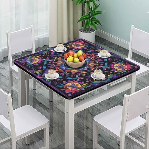 Fitted Tablecloth Square, Mandala Madness Pattern Printed on Oilproof Fitted Table Cover, Great for Restaurants Family Events, Fit for 54" x 54" Square Tables - Image 2