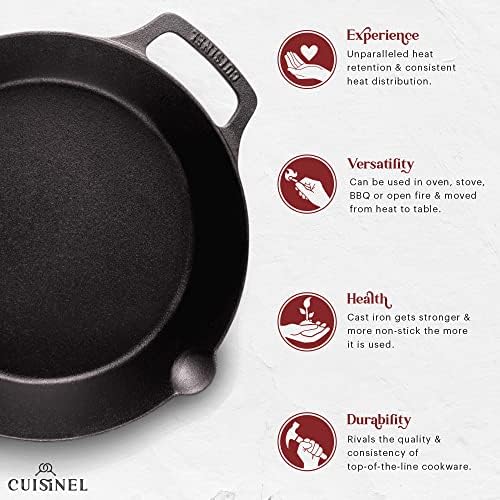 Cast Iron Skillet Set - 8"+10"+12"-Inch Dual Handle Frying Pans + Glass Lids + Silicone Handle Holder Covers - Pre-seasoned Oven Safe Cookware - Indoor/Outdoor Use - Grill, Stovetop, Induction Safe - Image 4