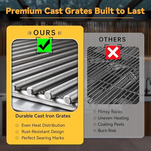 26 Inch BBQ Head Griddle Grill Combo for Barbecue Island, Liquid Propane Bulit-in Grills for Outdoor Kitchen,3 * 14,000 BTU， 3-Burner, Premium 304 Stainless Steel, Convertible to Natural Gas - Image 5