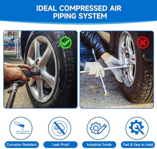 3/4"×100&200&300ft Shop Air Line Kit, Hdpe-Aluminum Rapid Air System - Image 4