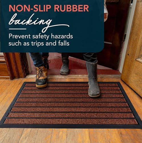 ubdyo Extra Durable Door Mat Outside Entrance (32" x 20", Bright Burgundy) - Image 5