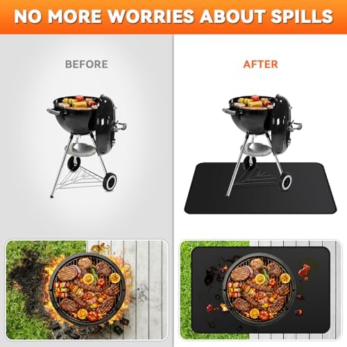 Under Grill Mats for Outdoor Grill - 72 x 39 Inch BBQ Deck Protector - Image 4