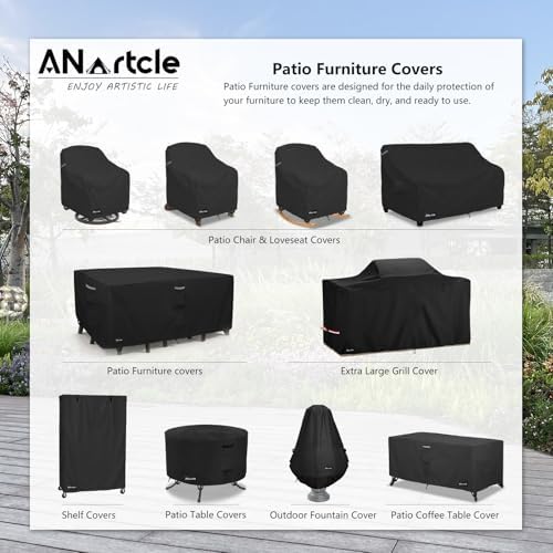 ANartcle Waterproof Extra Large Grill Cover for 110 Inch Island with Center Grill Head,600D Heavy Duty Waterproof All Weather Outdoorbar Island Kitchen Covers,Black - Image 3