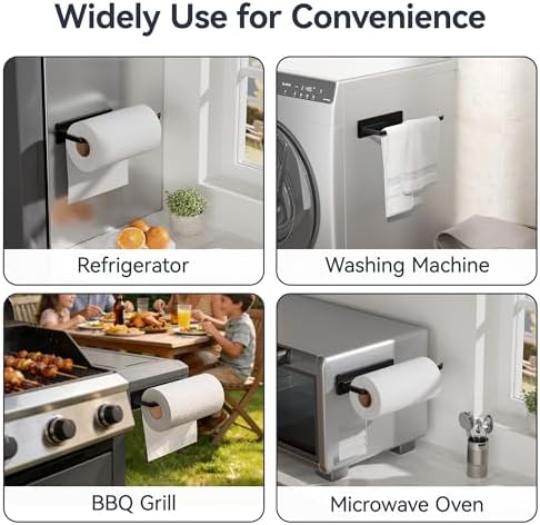 Heavy-Duty Magnetic Paper Towel Holder for Jumbo Rolls, Black - Image 7