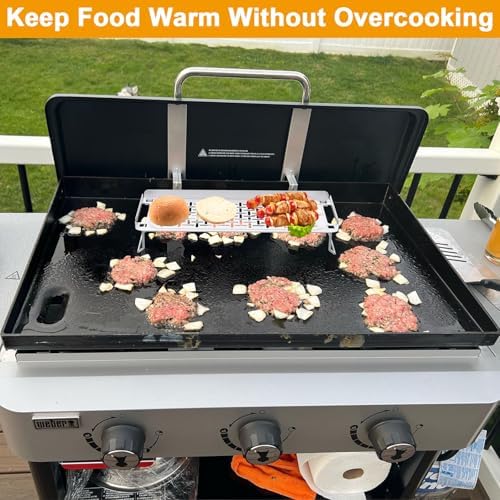 Griddle Warming Rack for Weber Slate 36 30 28 Inch Rust-Resistant Griddle, Stainless Steel Grill Warming Rack for Blackstone 17 22 28 36 Inch Charbroil Camp Chef and Most Flattop Griddle Accessories - Image 5