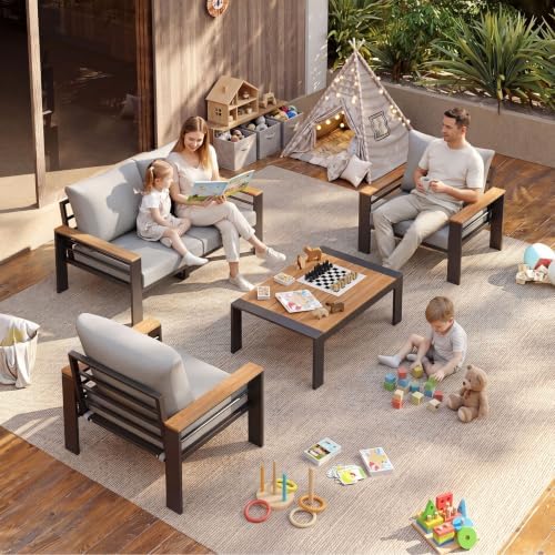 Aoxun Patio Furniture Set, Aluminum Outdoor Furniture with Oversized Seats - Image 2