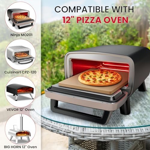 Unicook 12"x12" Square Pizza Stone for Oven Grill, Cordierite Baking Stone - Image 3