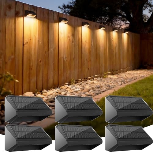 Solar Fence Lights Outdoor, 6 Pack Fence Lights Solar Powered RGB by Unknown