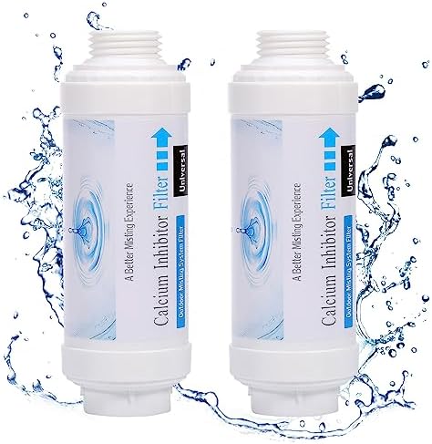 Yoption Calcium Inhibitor Filter, Outdoor Misting System Filter, for Preventing Scale Buildup and Clogging of Garden Patio Misters - 2 Pack by Yoption