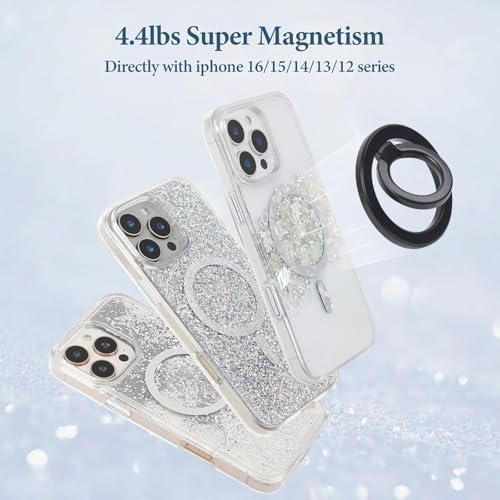 Magnetic Phone Ring for MagSafe Grip [Super Magnet] Stylish Twinkle Ring Holder Stand with, Mag Safe Accessory for iPhone 16/15/14/13 Pro Max Plus - Image 5