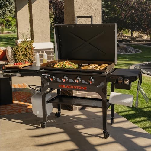 Blackstone 2310 Iron Forged 36” Omnivore Griddle with X-Braced Hood, Powder Coated Steel, Black - Image 4