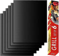 Set of 6 Non-Stick Grill Mats, 23 x 16.5 Inch, Black by Renook