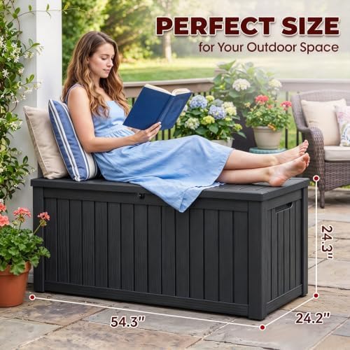 KAMABOKO Outdoor Storage Box, 160 Gallon Deck Box Outdoor Waterproof - Image 2