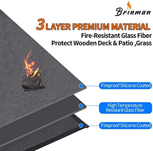 Under Grill Mats for Outdoor Grill - 48x40 Inch BBQ Mat for under Barbecue - Double-Sided Fireproof Patio & Deck Protector Mat - Fire Pit Mat -Oil-Proof Grill Floor Pads - Stove Mat Patio Accessories - Image 2