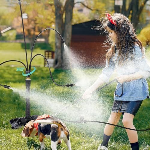 Standing Misters for Outside Patio Adjustable Height Portable Misting System with 26ft Hose Line, Flexible Outdoor Water Misters for Cooling Backyard, Porch, Garden, BBQ - Image 5