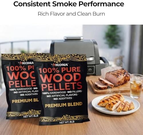 Kona Premium Blend Smoker Pellets, Intended for Ninja Woodfire Outdoor Grill, 16 lb Resealable Bag - Image 2