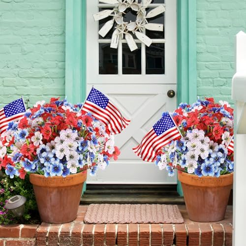 AGIRL Artificial Flowers Outdoor Fake Plants for 4th of July Garden Decor - Image 6