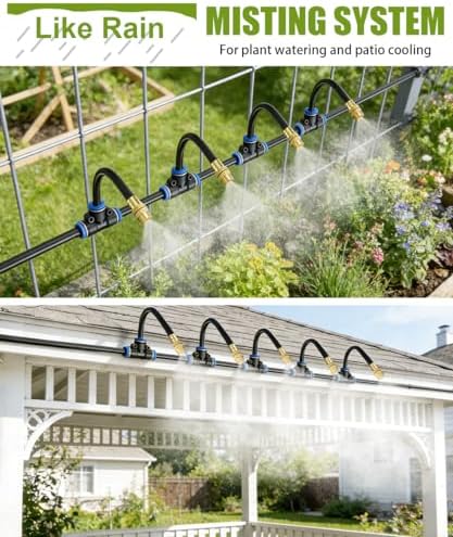32FT 5/16" Misting Irrigation System for Garden with 10 Adjustable Nozzles - Image 6