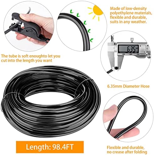 Misting Cooling System 98.4FT (30M) Misting Line + 50 Brass Mist Nozzles + 50 T-Connectors + 1 Faucet Adapters (3/4") Outdoor Mister for Patio Garden Greenhouse Trampoline for Waterpark - Image 3