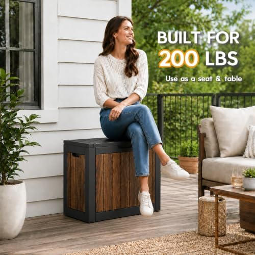KAMABOKO 35 Gallon Outdoor Storage Box Waterproof Deck Box for Patio - Image 6