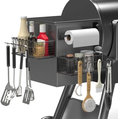 2 Pack Magnetic Storage Bins and Paper Towel Holder for Traeger Grills by Sirozi