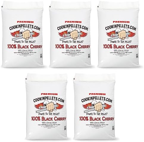 CookinPellets 40-Pound Premium All-Natural Black Cherry Hardwood Grill Smoker Wood Pellets, No Bark or Fillers, for BBQ, Meat, and Veggies (5 Pack) by Unknown