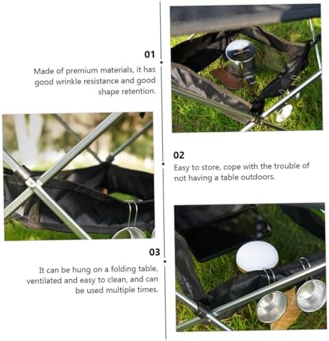 2pcs Foldable Table Organizers with Mesh Storage Bags for Camping - Image 3
