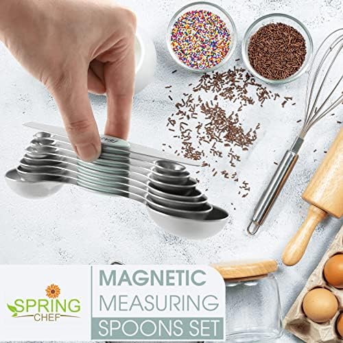 Spring Chef Stainless Steel 8 Magnetic Measuring Spoons for Kitchen, Mint - Image 2