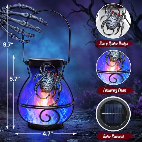 Halloween Solar Lights Outdoor Spider Hanging Solar Lanterns - Image 5