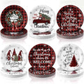 Rtteri 100 Pcs Christmas Paper Plates Disposable 9 Inch Buffalo Plaid Plate by Rtteri