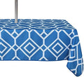 LUSHVIDA Moroccan Outdoor Tablecloth with Umbrella Hole, 60x102 Inch Blue by LUSHVIDA