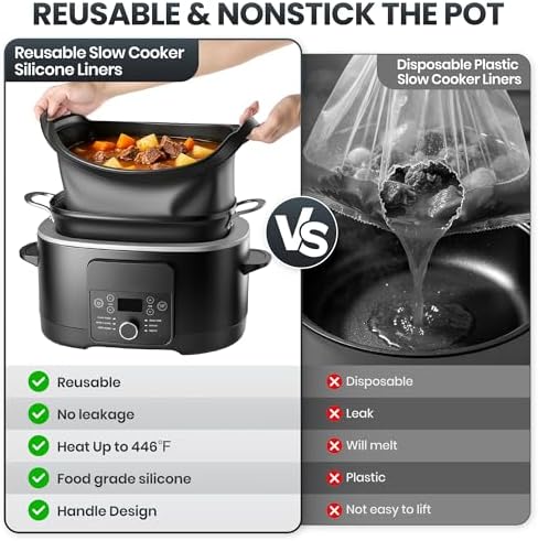 Silicone Slow Cooker Liners fit Ninja Foodi PossibleCooker PRO/PLUS 8.5 QT - Image 7