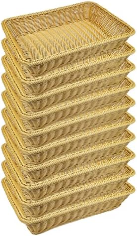 Teng Lang 10 pack15.8 Fruit Baskets Wicker Bread Basket, Woven Tabletop Food Fruit Vegetables Serving, Restaurant Serving Basket by Unknown