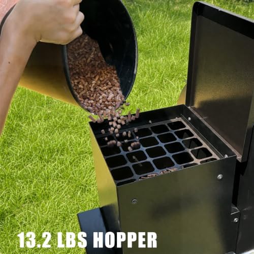 KingChii Wood Pellet Grill & Smoker, Electric Pellet Smoker Grill, 595 SQ.IN Grill Cooking Capacity, 13.2LB Hopper for Outdoor Barbecue Patio Cooking Bake and Roast,Brown (Up to 500°F) - Image 6