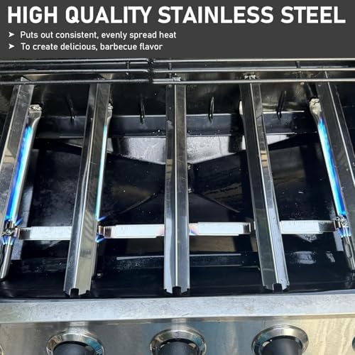 Uniflasy Grill Parts for Charbroil Performance 5 Burner 463448021 463449021 463451022 Cast Iron Grill Grates Stainless Steel Burners, Heat Plates, Igniter & Crossover Tubes - Image 4