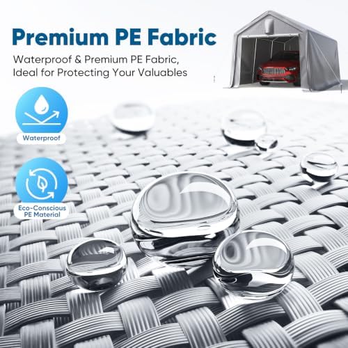 Quictent 10x15FT Carport Storage Shelter Large Shed with Roll-Up Door&Vents - Image 4