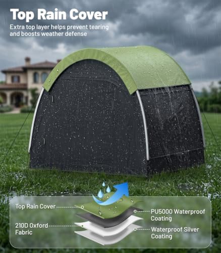 Housolution Anti-Theft Bike Storage Tent with Rain Cover for 4-5 Bikes - Image 3