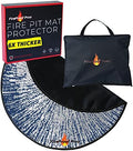 40" Blue Color Design fire mat for Under firepit. Heat Retardant Pattern that insulates Heat and Protects from Falling Embers. Heat Insulation Flame Protection by FireProofPros