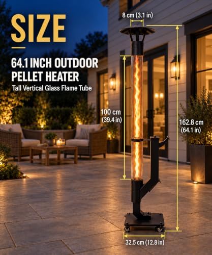 Outdoor Pellet Heater, 64 Inch Wood Pellet Rocket Stove - Image 3