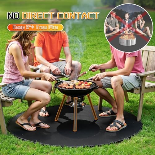 RICHIE 36" Round Fire Pit Mat, Double-Sided Fireproof Under Grill Mat, Heat Resistant Deck Patio Protector Pad for Solo Stove Bonfire & Outdoor BBQ - Image 7