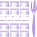 Purple Plastic Forks Heavy Duty, Disposable Party Supplies 104 PCS by FUEVING