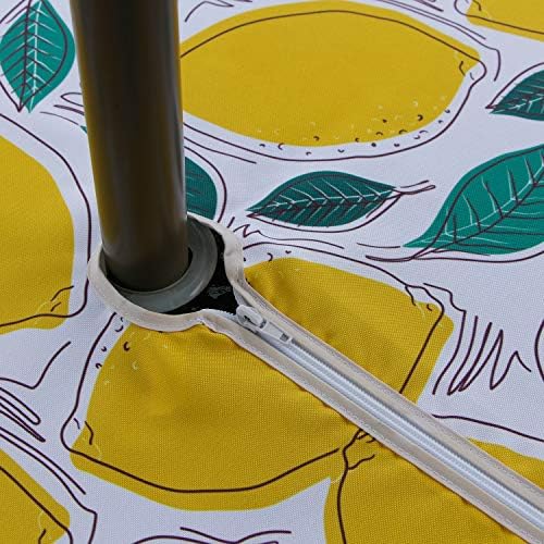 EHouseHome Outdoor and Indoor 60inch Round Tablecloth with Umbrella Hole and Zipper, Waterproof Zippered Patio Table Cloths, Spring/Summer Table Covers for Backyard Circular Table/BBQs/Picnic - Image 4