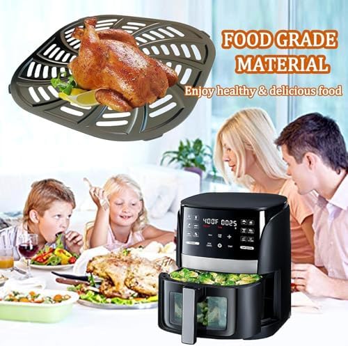 6QT Air Fryer Crisper Tray Plate for Gourmia GAF616 Air Fryers, Premium Double Layer Nonstick Coating Air Fryer Grill Plate Pan Rack Grate Shelf for 6QT Gourmia Air Fryer, Dishwasher Safe - Image 4