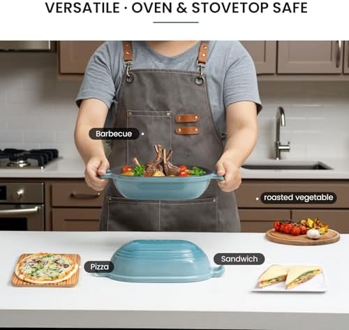 Enameled Cast Iron Dutch Oven for Sourdough Bread Baking,9 x 5-4/5 Inch Oval Cast Iron Bread Pan with Lid,Dutch Oven for Homemade Sourdough Baking,2.8QT Meatloaf Pan,Oven Safe - Image 6