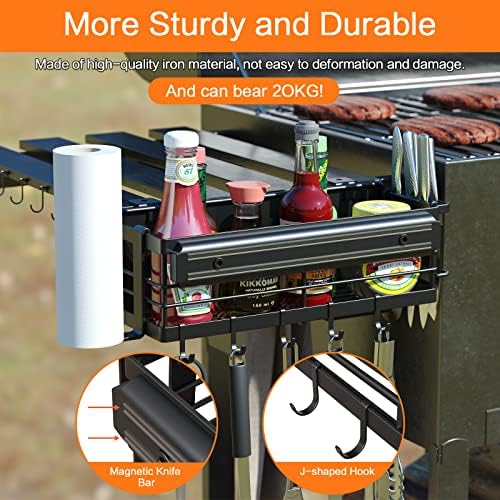 LIVOD Griddle Caddy - Magnetic Tool Holder for Blackstone Grills (17"-36") with Paper Towel Holder & Knife Rack - Image 4